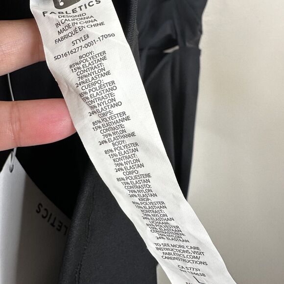 NEW Fabletics Tropez Performance Dress Womens L Black Stretch Tennis Pickleball - Picture 7 of 8